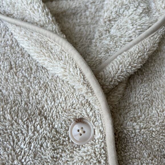 Soft Surroundings PS Sweater Hugs Beige Plush Sherpa Cardigan Jacket - Picture 4 of 8